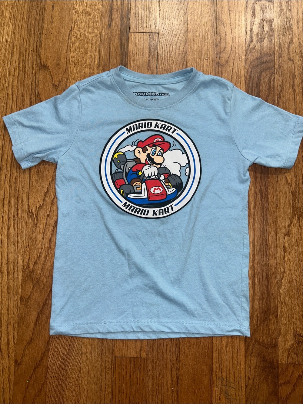 Mario Karts Boys' Light Blue Graphic Tee 6/7 NWOT